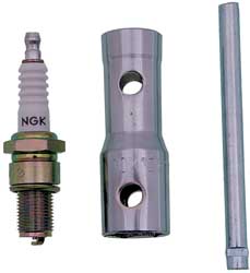 Three way spark plug wrench